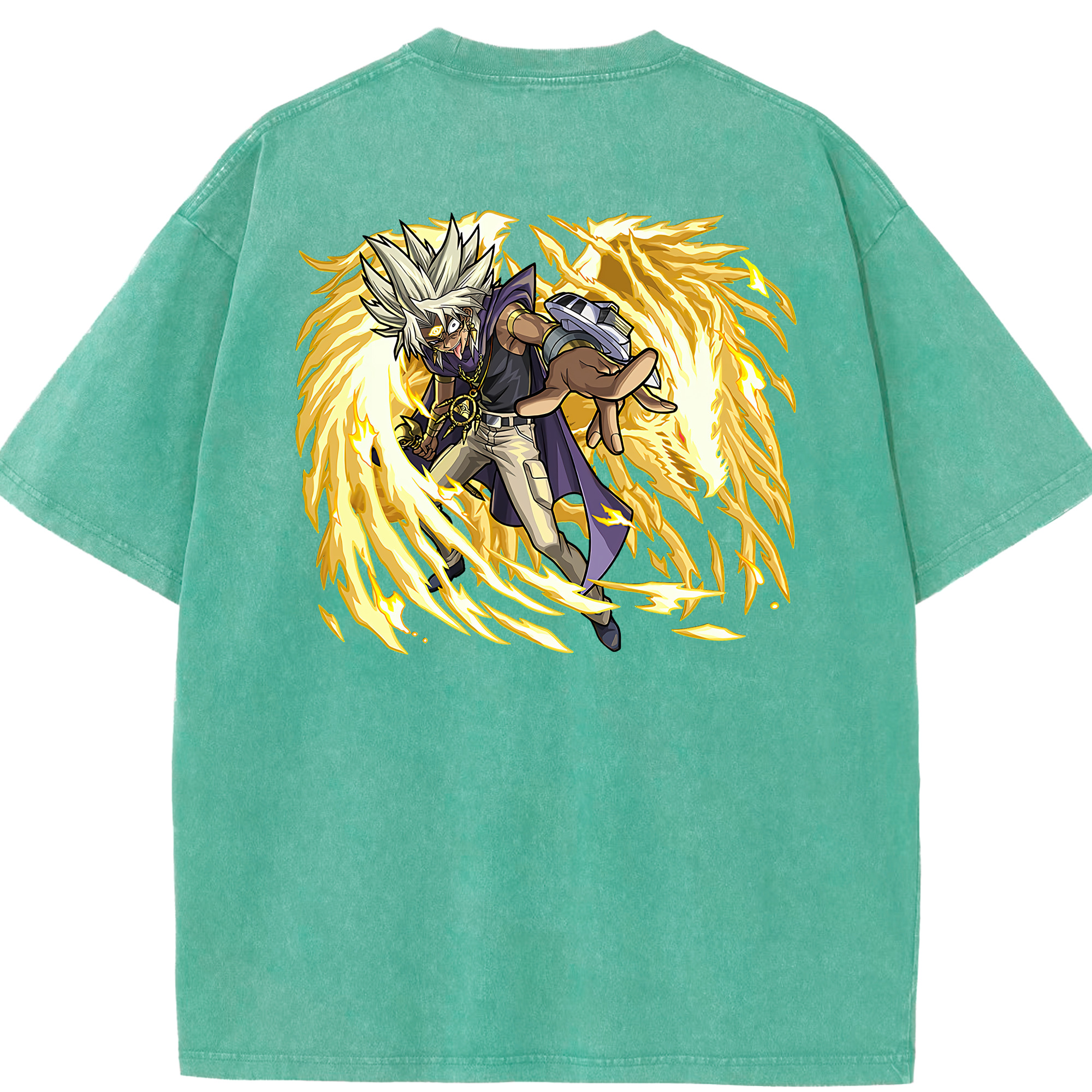 （画像用） 遊☆戯☆王 Yu-Gi-Oh! 綿100% ヴィンテージ風 半袖Tシャツ（背面プリント）
